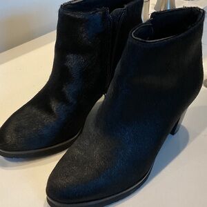 Walking Cradles Black Calf Hair Ankle Booties